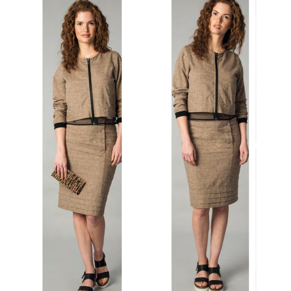 Skunkfunk Basilia Linen Bomber Jacket Size Medium Tan - Picture 2 of 16